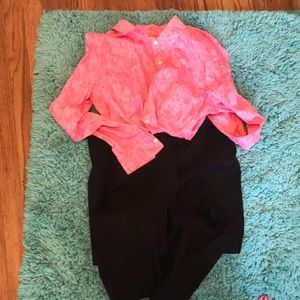 Pink penguin button up